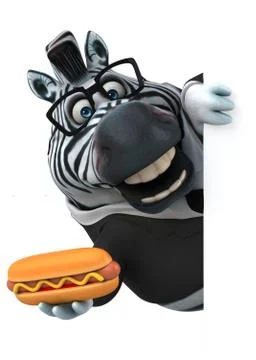 Fun zebra - 3D Illustration Stock Illustration