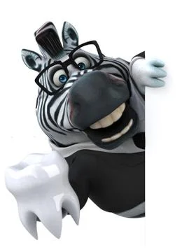 Fun zebra - 3D Illustration Stock Illustration