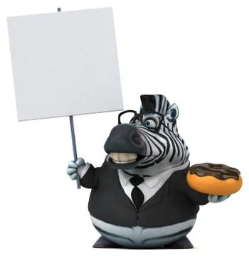 Fun zebra - 3D Illustration Stock Illustration