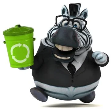 Fun zebra - 3D Illustration Stock Illustration