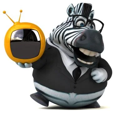 Fun zebra - 3D Illustration Stock Illustration