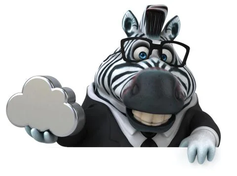 Fun zebra - 3D Illustration Ilustración de archivo
