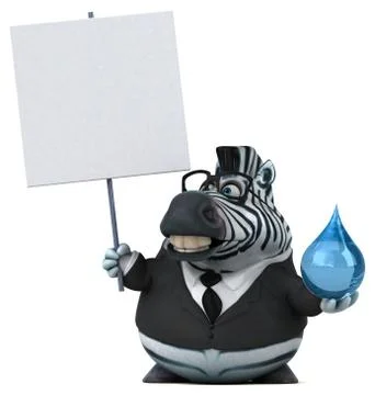 Fun zebra - 3D Illustration Stock Illustration