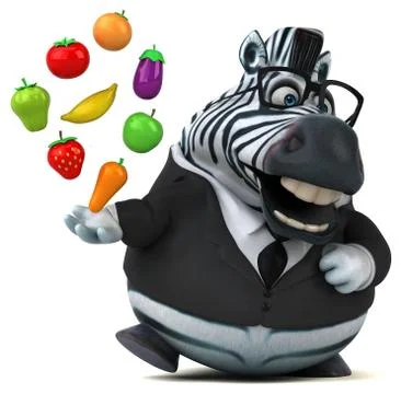 Fun zebra - 3D Illustration Stock-Illustration