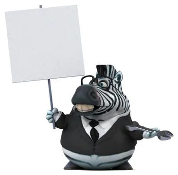 Fun zebra - 3D Illustration Stock-Illustration
