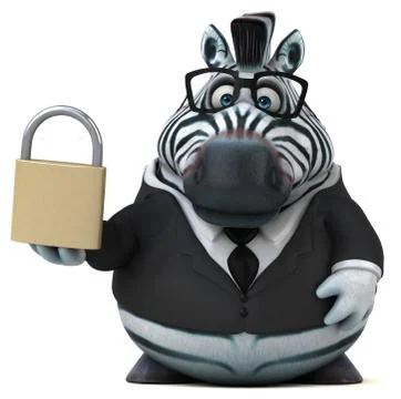 Fun zebra - 3D Illustration Stock Illustration