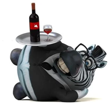Fun zebra - 3D Illustration Stock-Illustration