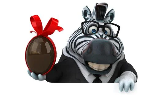 Fun zebra - 3D Illustration Stock Illustration