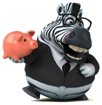 Fun zebra - 3D Illustration Stock Illustration