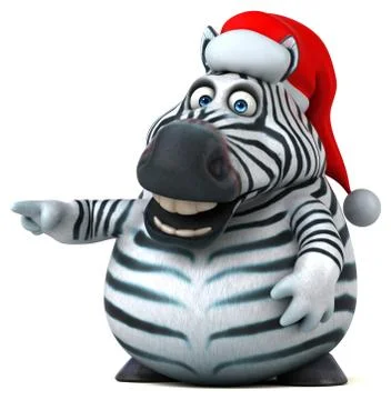 Fun zebra - 3D Illustration Stock Illustration