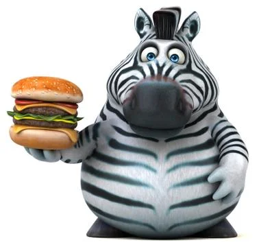 Fun zebra - 3D Illustration Stock Illustration