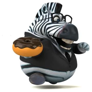 Fun zebra - 3D Illustration Stock Illustration