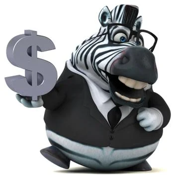 Fun zebra - 3D Illustration Stock Illustration