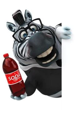 Fun zebra - 3D Illustration Stock Illustration
