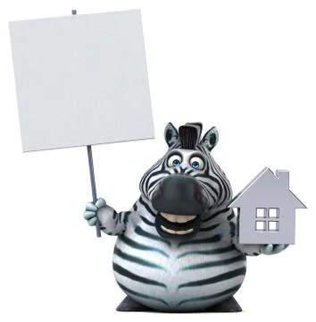 Fun zebra - 3D Illustration Stock Illustration