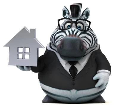 Fun zebra - 3D Illustration Stock-Illustration