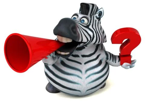 Fun zebra - 3D Illustration Stock Illustration