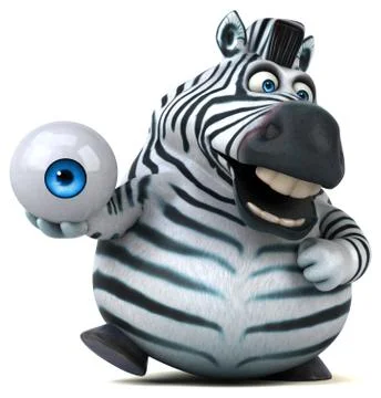 Fun zebra - 3D Illustration Stock Illustration