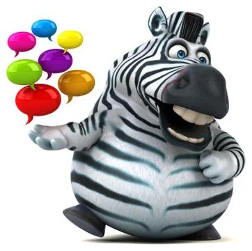 Fun zebra - 3D Illustration Stock Illustration