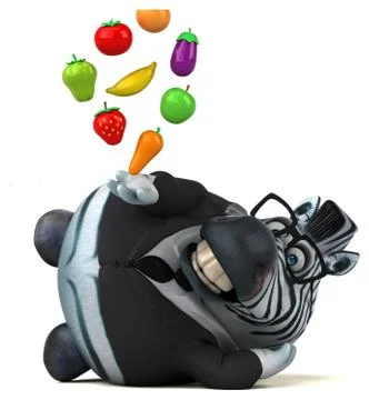 Fun zebra - 3D Illustration Stock Illustration
