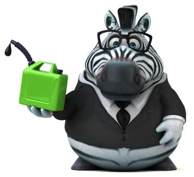 Fun zebra - 3D Illustration Stock Illustration