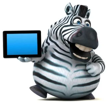 Fun zebra - 3D Illustration Stock Illustration