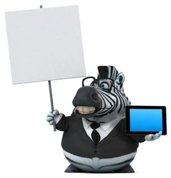 Fun zebra - 3D Illustration Stock Illustration