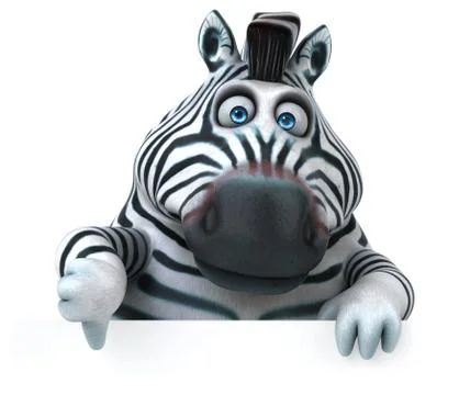 Fun zebra - 3D Illustration Stock Illustration