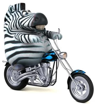 Fun zebra - 3D Illustration Stock Illustration