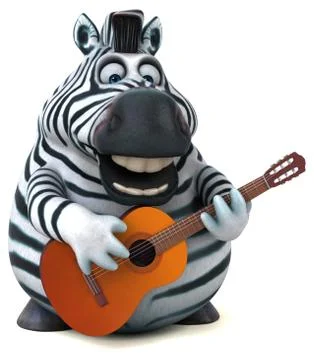 Fun zebra - 3D Illustration Stock Illustration
