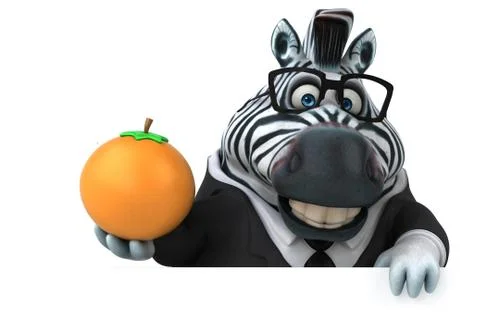 Fun zebra - 3D Illustration Stock Illustration
