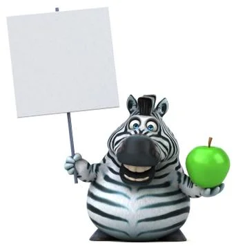 Fun zebra - 3D Illustration Stock Illustration