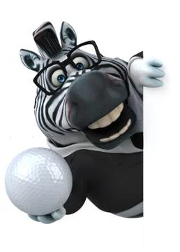 Fun zebra - 3D Illustration Stock Illustration