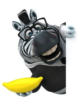 Fun zebra - 3D Illustration Stock Illustration