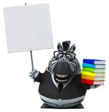 Fun zebra - 3D Illustration Stock Illustration