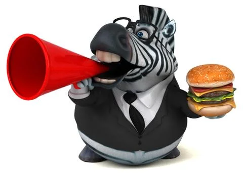 Fun zebra - 3D Illustration Stock Illustration