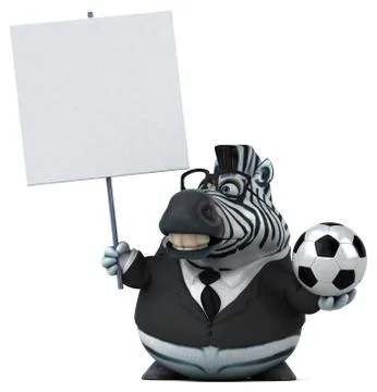 Fun zebra - 3D Illustration Stock Illustration