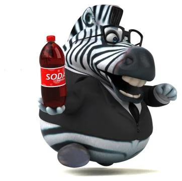 Fun zebra - 3D Illustration Stock Illustration