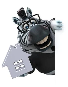 Fun zebra - 3D Illustration Stock Illustration
