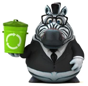 Fun zebra - 3D Illustration Stock Illustration