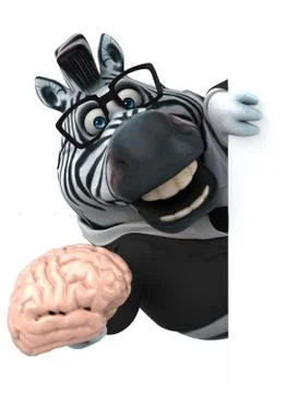 Fun zebra - 3D Illustration Stock Illustration