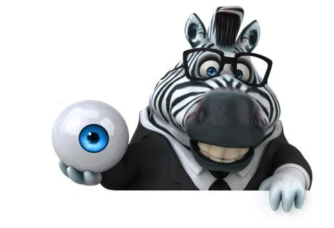 Fun zebra - 3D Illustration Stock Illustration