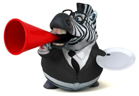Fun zebra - 3D Illustration Stock Illustration