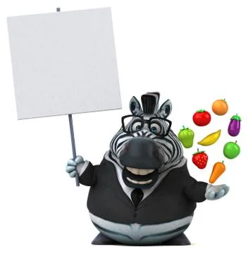 Fun zebra - 3D Illustration Stock Illustration