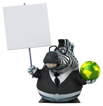 Fun zebra - 3D Illustration Stock Illustration