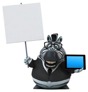 Fun zebra - 3D Illustration Stock Illustration