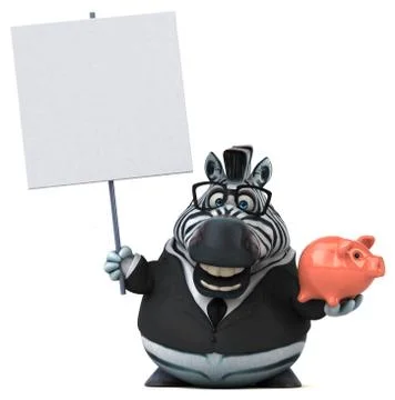 Fun zebra - 3D Illustration Stock Illustration