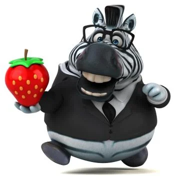Fun zebra - 3D Illustration Stock Illustration