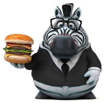 Fun zebra - 3D Illustration Stock Illustration