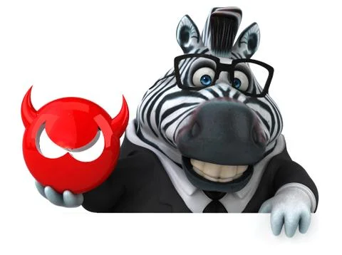 Fun zebra - 3D Illustration Stock Illustration